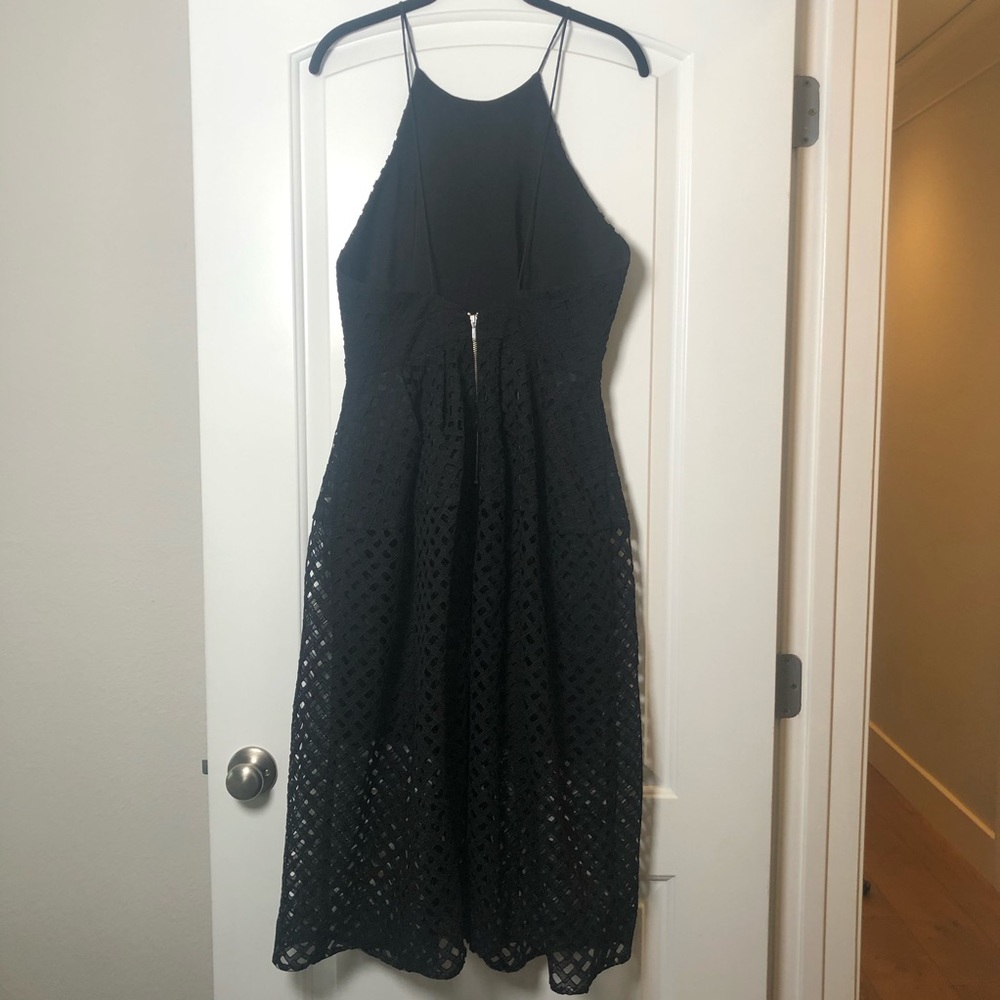 NICHOLAS Black Lattice Ball Dress Size 8 holiday open party formal - Picture 7 of 14